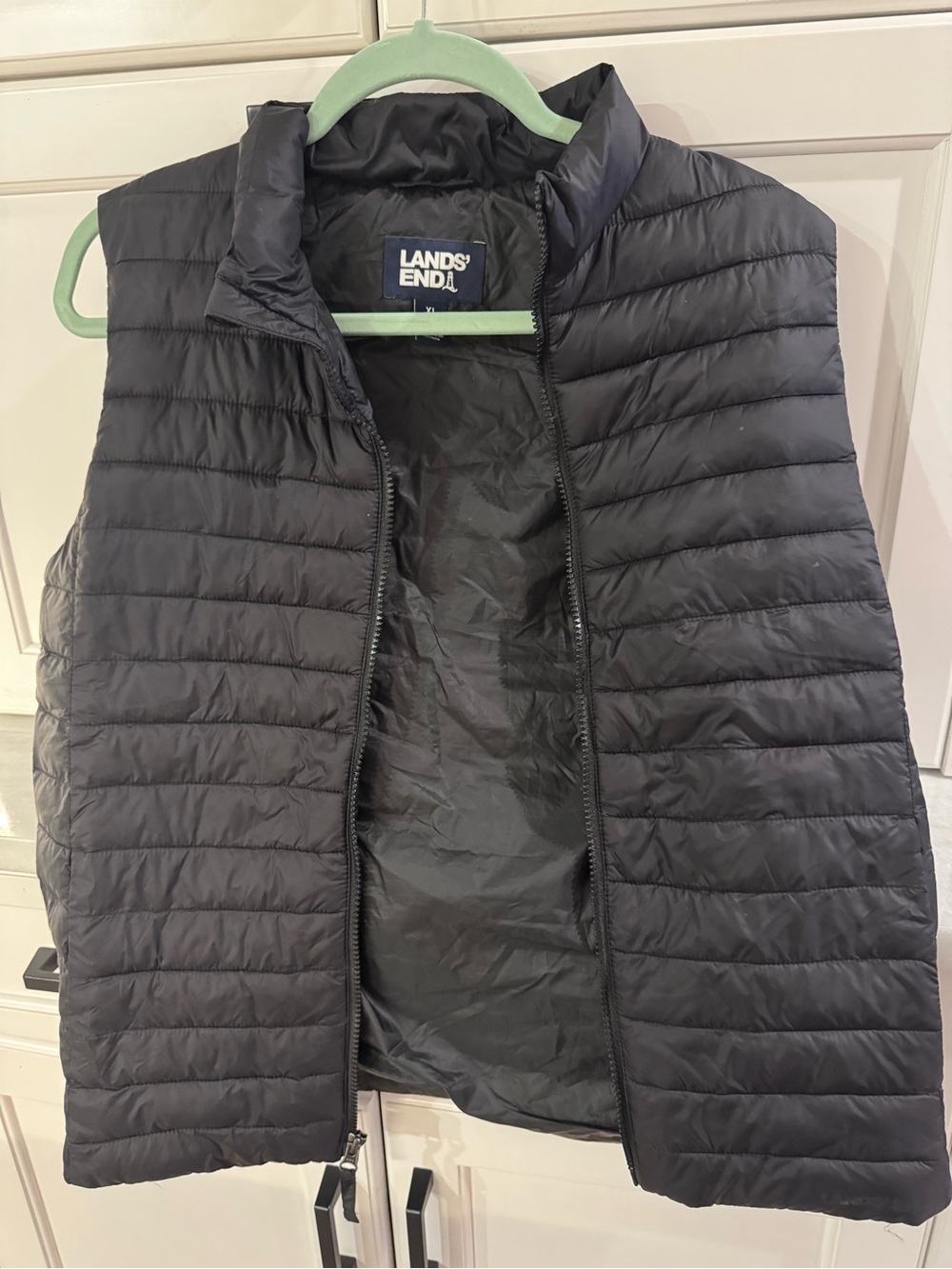 Lands' End Black Quilted Packable Puffer Vest - Kids